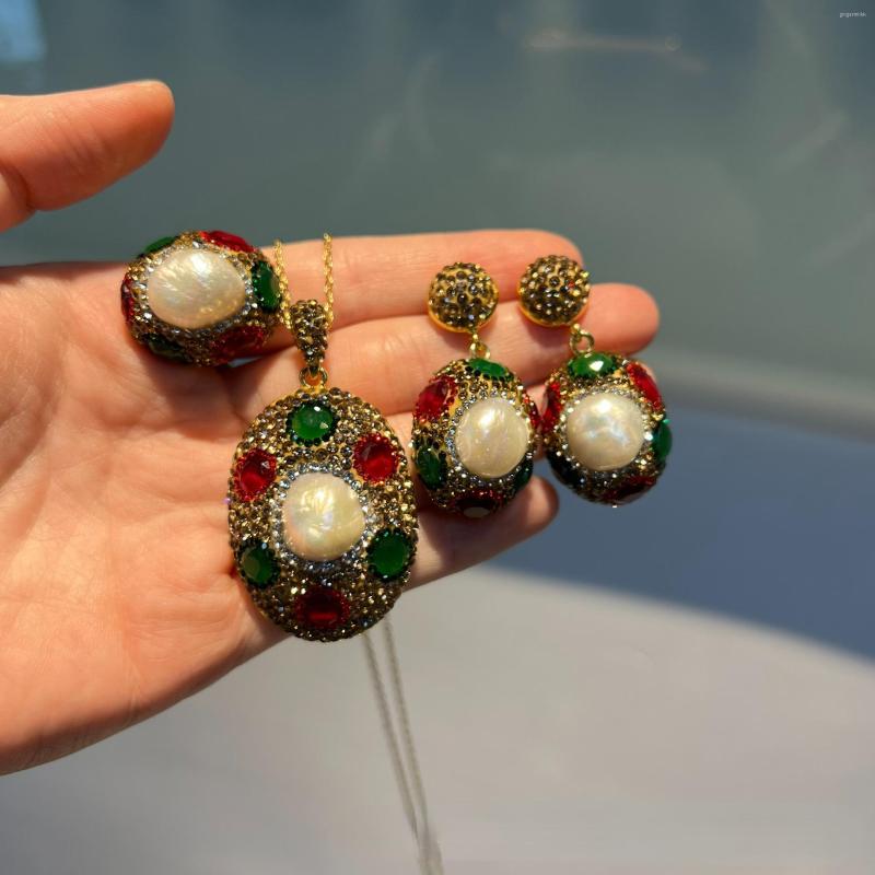 Chains Pearl Green Suit European And American Personalized Three-Piece Set