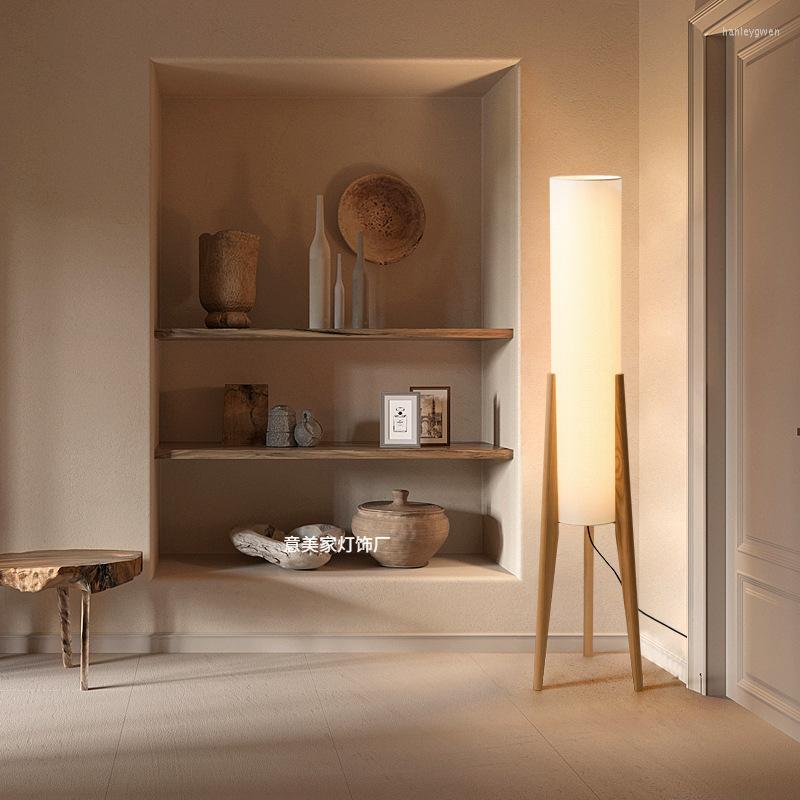 Lamps Floor Vintage Walnut Living Room Led Bedroom Bedside Lamp Ambient Light Sofa Side Study Reading Lights Home Decoration s