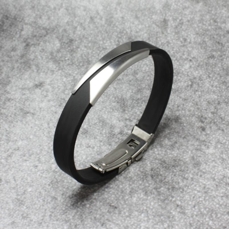 Cuff Black Silicone Bracelets Bangles Men Stainless Steel Jewelry Geometric Accessories Bangle Sporty
Cuff Black Silicone Bracelets Bangles Men Stainless Steel Jewelry Geometric Accessories Bangle Sporty