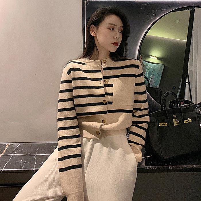 Women' Jackets EWSFV 2023 Autumn Arrive Women Korean Style All-Matching Striped Knitwear Outer Wear Inner Full Sleeve Cardigan Sweater, Beige
Women' Jackets EWSFV 2023 Autumn Arrive Women Korean Style All-Matching Striped Knitwear Outer Wear Inner Full Sleeve Cardigan Sweater, Beige