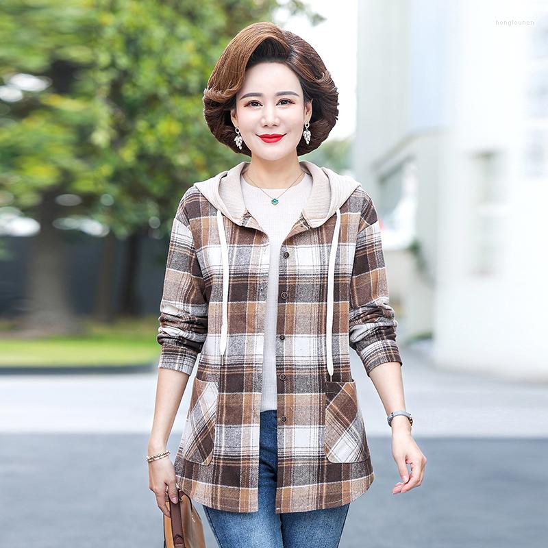 Women's Jackets 2023 Spring Autumn Clothes Hooded Women Plaid Coat Middle-Aged Elderly Mothers Pockets Casual Jacket Female Top 5XL
Women's Jackets 2023 Spring Autumn Clothes Hooded Women Plaid Coat Middle-Aged Elderly Mothers Pockets Casual Jacket Female Top 5XL