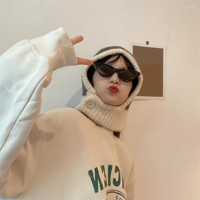 Berets Women Hooded Hat Ears Protection Skin-touch Keep Warm Button Balaclava Knitted Scarf For Shopping, Blue
Berets Women Hooded Hat Ears Protection Skin-touch Keep Warm Button Balaclava Knitted Scarf For Shopping, Blue