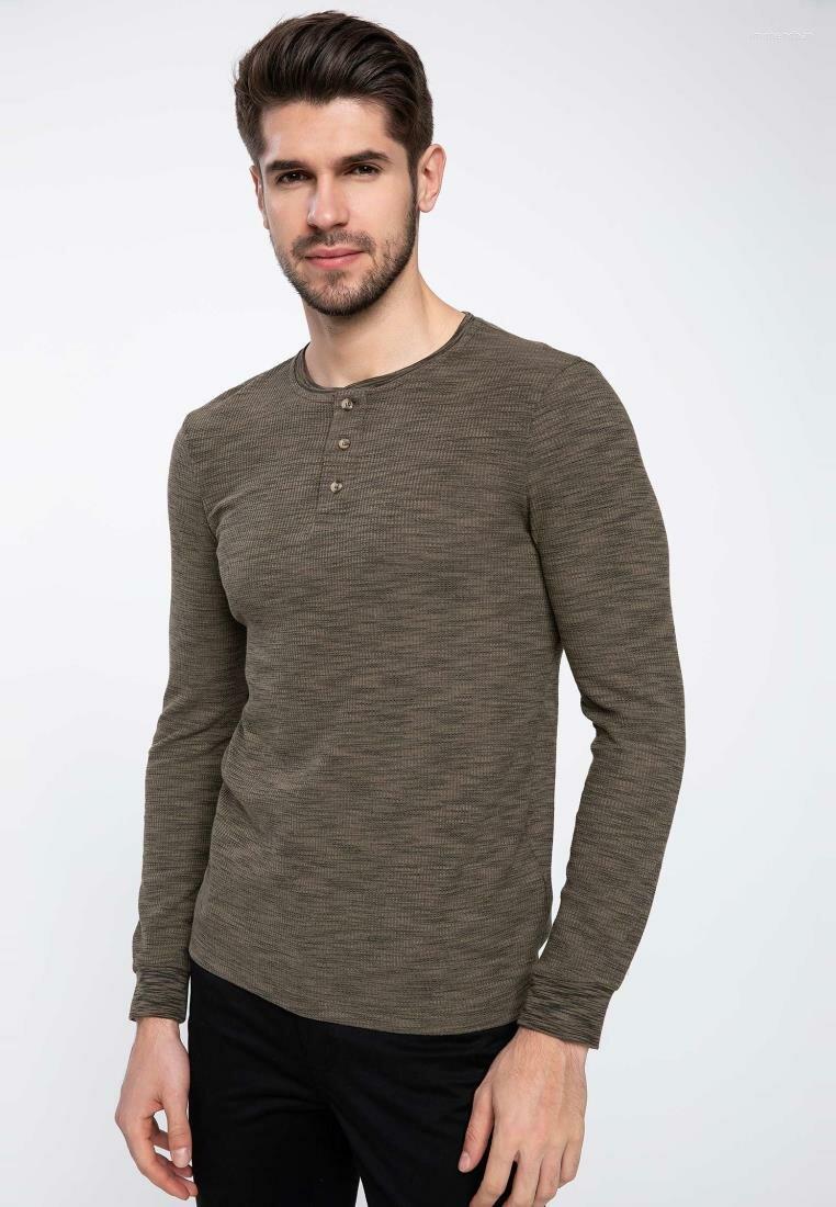Men's T Shirts DeFacto Man Spring Knitted Top Tees Men Casual Dark Color Fit T-Shirts Long Sleeve Body Male Tshirts-K0949AZ19SP, Khaki
Men's T Shirts DeFacto Man Spring Knitted Top Tees Men Casual Dark Color Fit T-Shirts Long Sleeve Body Male Tshirts-K0949AZ19SP, Khaki
