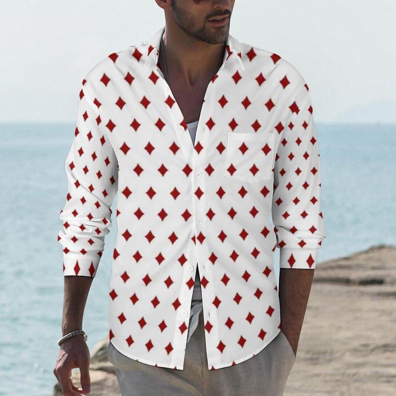Men' Casual Shirts Red Playing Poker Male Diamonds Card Suits Shirt Long Sleeve Vintage Stylish Blouses Spring Custom Tops Plus Size, Style-3
Men' Casual Shirts Red Playing Poker Male Diamonds Card Suits Shirt Long Sleeve Vintage Stylish Blouses Spring Custom Tops Plus Size, Style-3