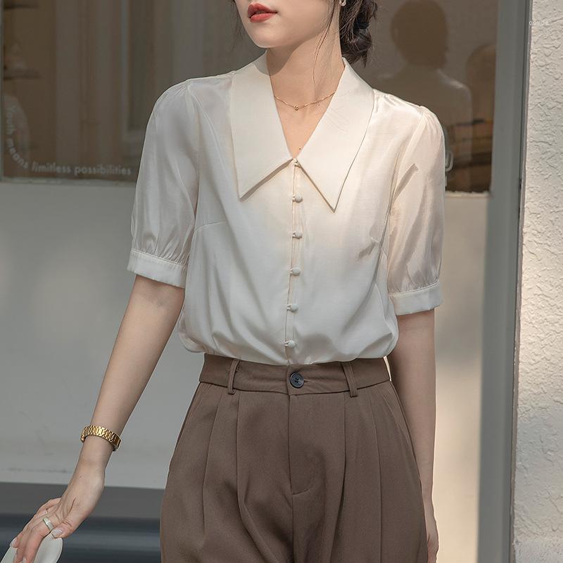 Women' Blouses Women Acetate Blouse Turn Down Collar Single Breasted Summer Office Lady Casual Shirt Short Sleeve Female Tops Chiffon, Ivory
Women' Blouses Women Acetate Blouse Turn Down Collar Single Breasted Summer Office Lady Casual Shirt Short Sleeve Female Tops Chiffon, Ivory