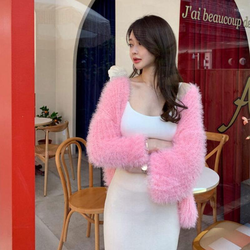 Women's Knits Autumn Korean Fashion Casual Solid Lantern Sleeves Mink Fleece Cardigan Coat Women Plush Sweater Elegant Knitted Top Outwear, Pink
Women's Knits Autumn Korean Fashion Casual Solid Lantern Sleeves Mink Fleece Cardigan Coat Women Plush Sweater Elegant Knitted Top Outwear, Pink