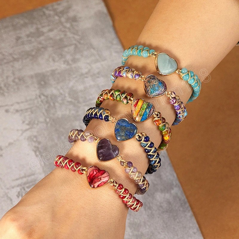 Bohemia Hand-woven Natural Heart Shape Stone Bracelet For Women Men String Braided Bracelet Lover Wrap Bracelet Femme Jewelry
Bohemia Hand-woven Natural Heart Shape Stone Bracelet For Women Men String Braided Bracelet Lover Wrap Bracelet Femme Jewelry