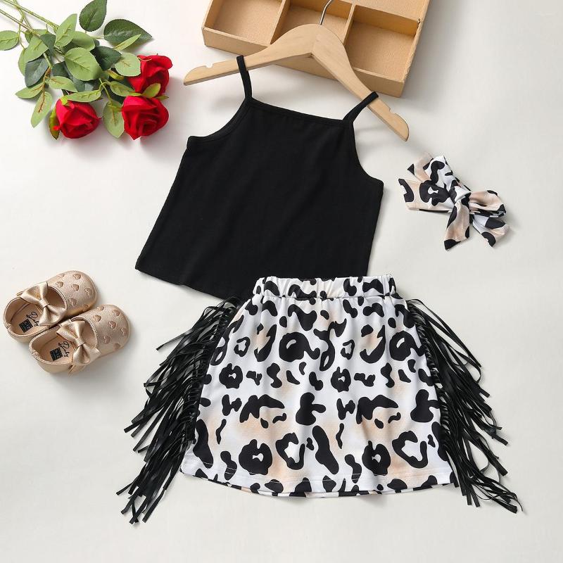 Clothing Sets Summer Children Casual 2-6Years Girls Fashion Beachwear Black Knitting Sling Leopard Print Skirts With Tassel Decoration, S1552-black
Clothing Sets Summer Children Casual 2-6Years Girls Fashion Beachwear Black Knitting Sling Leopard Print Skirts With Tassel Decoration, S1552-black