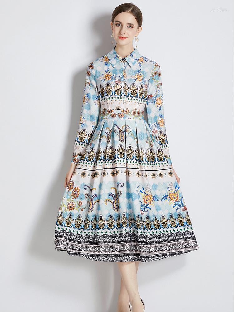 Casual Dresses Spring Retro Fashion Runway Shirt Dress Print Vintage Women 2023 Elegant Long Sleeve Aline Vestidos Holiday, As pictures
Casual Dresses Spring Retro Fashion Runway Shirt Dress Print Vintage Women 2023 Elegant Long Sleeve Aline Vestidos Holiday, As pictures