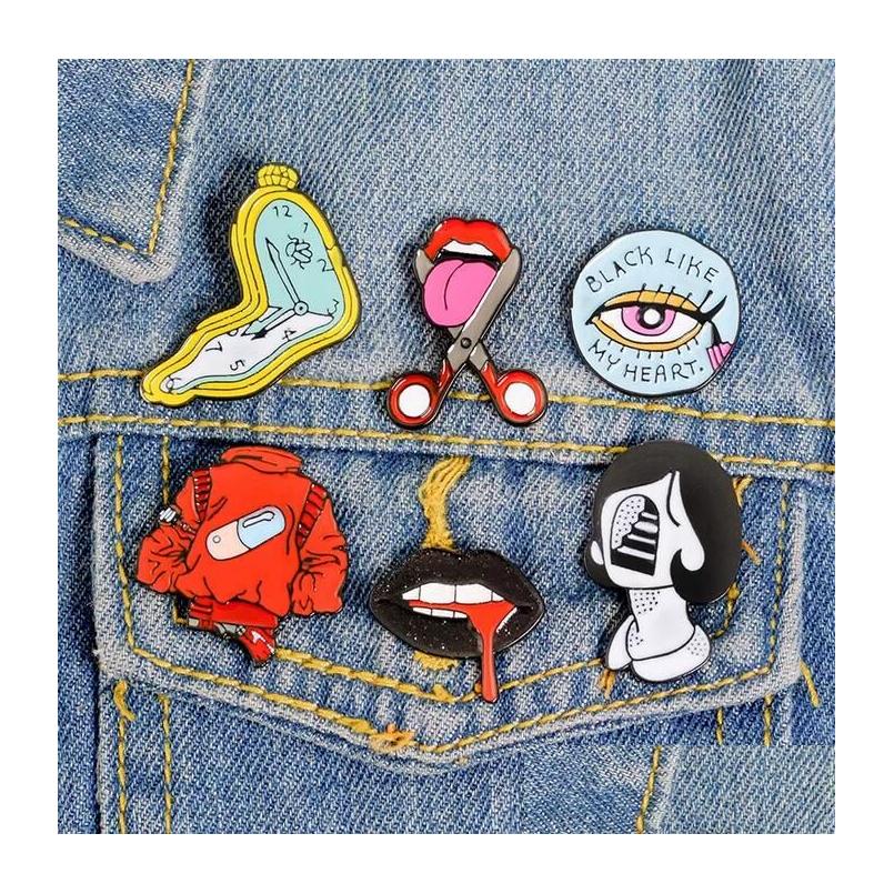 Pins Brooches Punk Style Lips Clock Kawaii Enamel Pins Badge Buttons Brooch Shirt Denim Jacket Bag Decorative For Women Men Drop De Dhsaj
Pins Brooches Punk Style Lips Clock Kawaii Enamel Pins Badge Buttons Brooch Shirt Denim Jacket Bag Decorative For Women Men Drop De Dhsaj