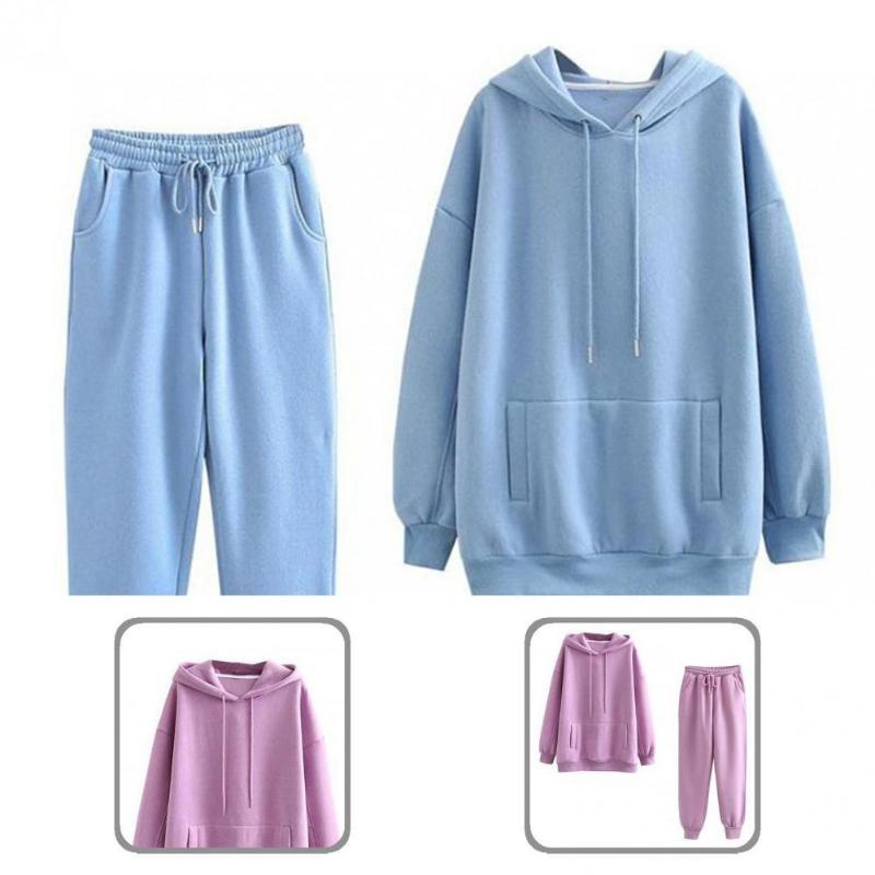 Women' Two Piece Pants Hoodie Set Long Sleeve Warm Thick Sweatshirt Elastic Waist, Blue
Women' Two Piece Pants Hoodie Set Long Sleeve Warm Thick Sweatshirt Elastic Waist, Blue