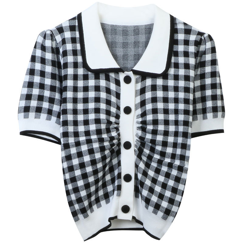 516 L 2023 Summer Sweaters Women' Pullover Sweater Blue REd Black Striped Lapel Neck Short Sleeve Brand Same Style Women' xiurong
516 L 2023 Summer Sweaters Women' Pullover Sweater Blue REd Black Striped Lapel Neck Short Sleeve Brand Same Style Women' xiurong