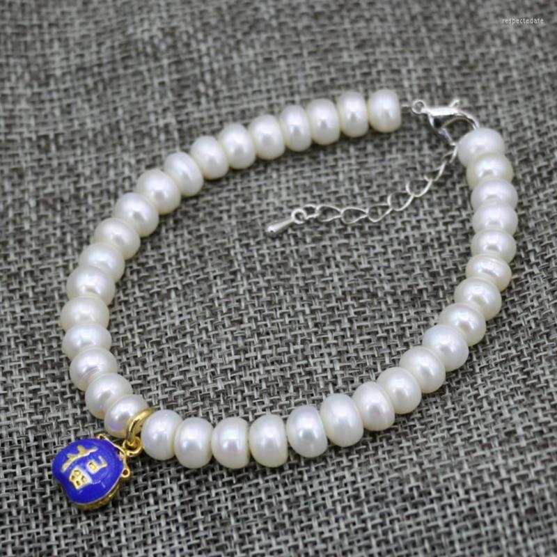Strand Fashion Women Bracelets White Natural Freshwater Cultured 7-8mm Abacus Pearl Beads Cloisonne Spacer Charms Jewelry 7.5inch B3085
Strand Fashion Women Bracelets White Natural Freshwater Cultured 7-8mm Abacus Pearl Beads Cloisonne Spacer Charms Jewelry 7.5inch B3085