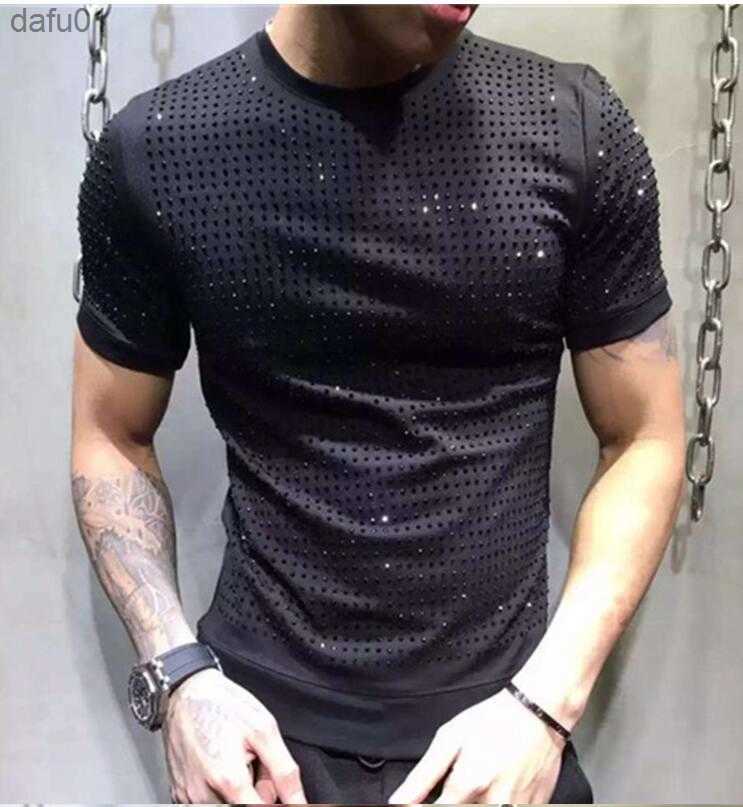 Men's T-Shirts S-5X Hot drill t-shirt European style Rhinestones men's short sleeve top quality man heavy industry T-shirt L230520, Black
Men's T-Shirts S-5X Hot drill t-shirt European style Rhinestones men's short sleeve top quality man heavy industry T-shirt L230520, Black