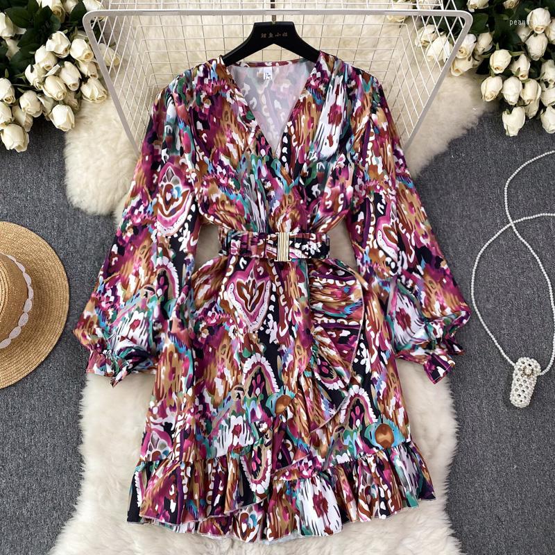 Casual Dresses Foamlina Fashion Women One Piece Dress Spring Summer Floral Print Long Sleeve V Neck Belted A Line Ruffles Mini, Picture shown
Casual Dresses Foamlina Fashion Women One Piece Dress Spring Summer Floral Print Long Sleeve V Neck Belted A Line Ruffles Mini, Picture shown