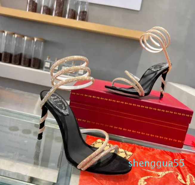 2023ss sandals crystal embellished spiral wrap around sandals twining rhinestone sandal women Top quality Black stiletto heels shoes, Rene 23653
2023ss sandals crystal embellished spiral wrap around sandals twining rhinestone sandal women Top quality Black stiletto heels shoes, Rene 23653
