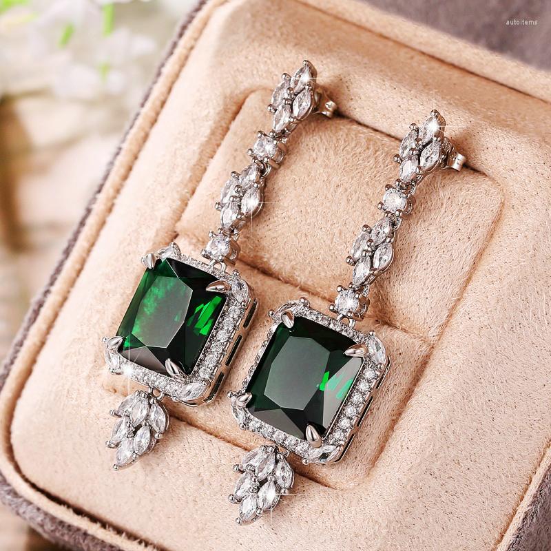 Dangle Earrings Huitan Gorgeous Square Green Cubic Zirconia Hanging For Women Ly Designed Bridal Wedding Accessories Luxury Jewelry
Dangle Earrings Huitan Gorgeous Square Green Cubic Zirconia Hanging For Women Ly Designed Bridal Wedding Accessories Luxury Jewelry