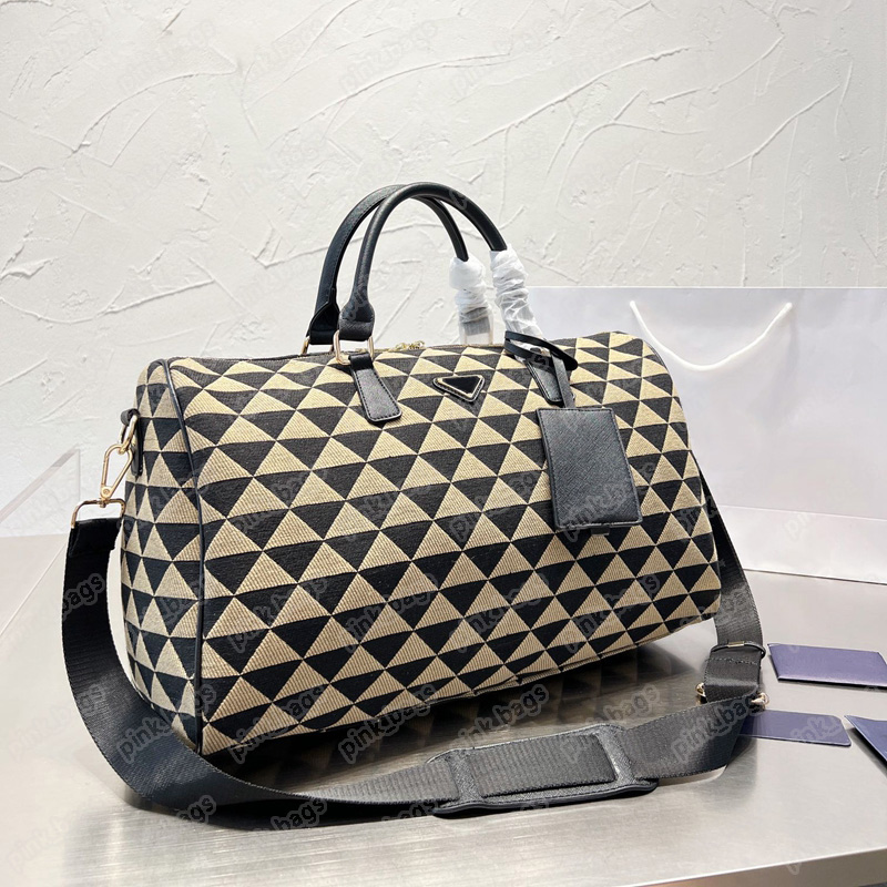 Mens Black Beige Fabric Duffel Bags Womens Embroidered Travel Bag Leather Luggage Designer Totes Shoulder Strap Brand P Handbag 2305263BF, Pr#1
Mens Black Beige Fabric Duffel Bags Womens Embroidered Travel Bag Leather Luggage Designer Totes Shoulder Strap Brand P Handbag 2305263BF, Pr#1