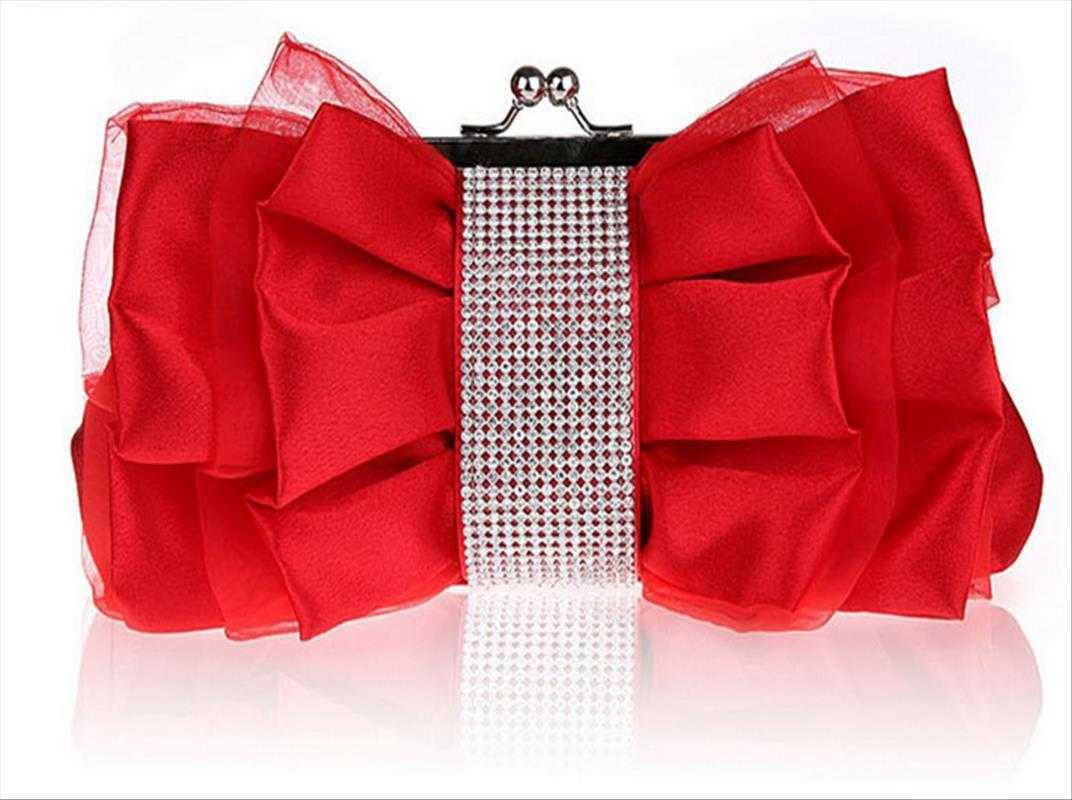 Fashion Bowknot Rhinestone Evening Bag Bridal Clutch Flower Shaped Womens, Black 
Fashion Bowknot Rhinestone Evening Bag Bridal Clutch Flower Shaped Womens, Black