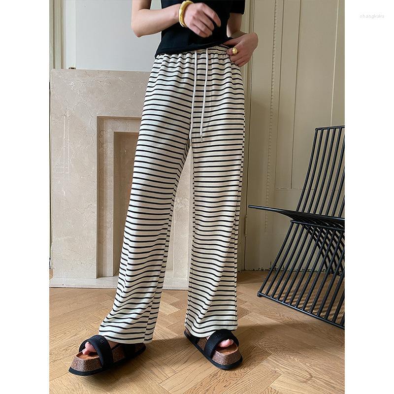 Women's Pants 2023 Spring Loose Wide-Leg Striped Women's Elastic Waist And Pockets Comfortable Full Length Casual Trousers, Beige
Women's Pants 2023 Spring Loose Wide-Leg Striped Women's Elastic Waist And Pockets Comfortable Full Length Casual Trousers, Beige