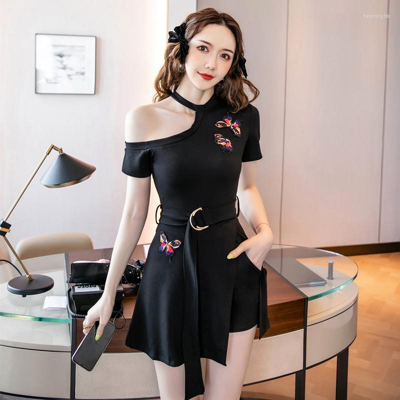 Work Dresses 2023 Two-Pieces Dress With Waistband Chinese Style Suit Sexy Off Shoulder Shorts 2PCS Set Female, Black set
Work Dresses 2023 Two-Pieces Dress With Waistband Chinese Style Suit Sexy Off Shoulder Shorts 2PCS Set Female, Black set