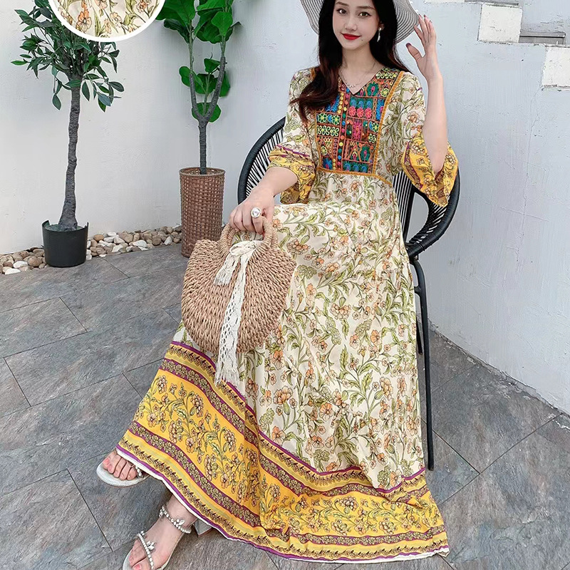Solid Midi Dress Casual Short Sleeve Cotton and Linen Harajuku Oversized Long Dress Women Summer