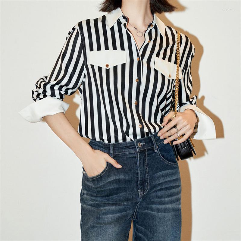 Women' Blouses Elegant And Youth Woman 2023 Spring In Stripe Women' Shirt Fashion Stitching High-quality Silk Long Sleeved Top, White
Women' Blouses Elegant And Youth Woman 2023 Spring In Stripe Women' Shirt Fashion Stitching High-quality Silk Long Sleeved Top, White
