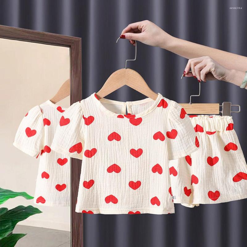 Clothing Sets Summer Children Thin Clothes Korean Style Love Hearts Pattern Short Sleeve Kids Girls T-shirt Shorts 2Pcs Suit 1-6Years Old, Red
Clothing Sets Summer Children Thin Clothes Korean Style Love Hearts Pattern Short Sleeve Kids Girls T-shirt Shorts 2Pcs Suit 1-6Years Old, Red