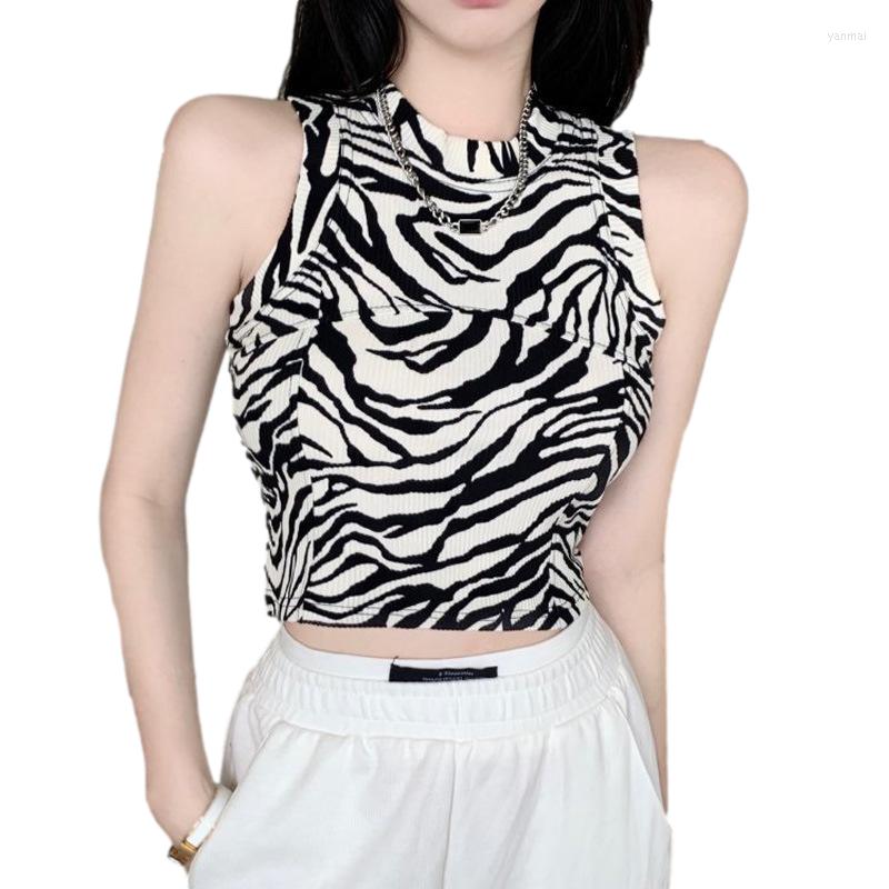 Women's Tanks Vintage Zebra Striped Sleeveless T Shirt Korean Girls Crop Top Women Summer Y2K Clothes O-neck Clubwear Tank Cropped
Women's Tanks Vintage Zebra Striped Sleeveless T Shirt Korean Girls Crop Top Women Summer Y2K Clothes O-neck Clubwear Tank Cropped