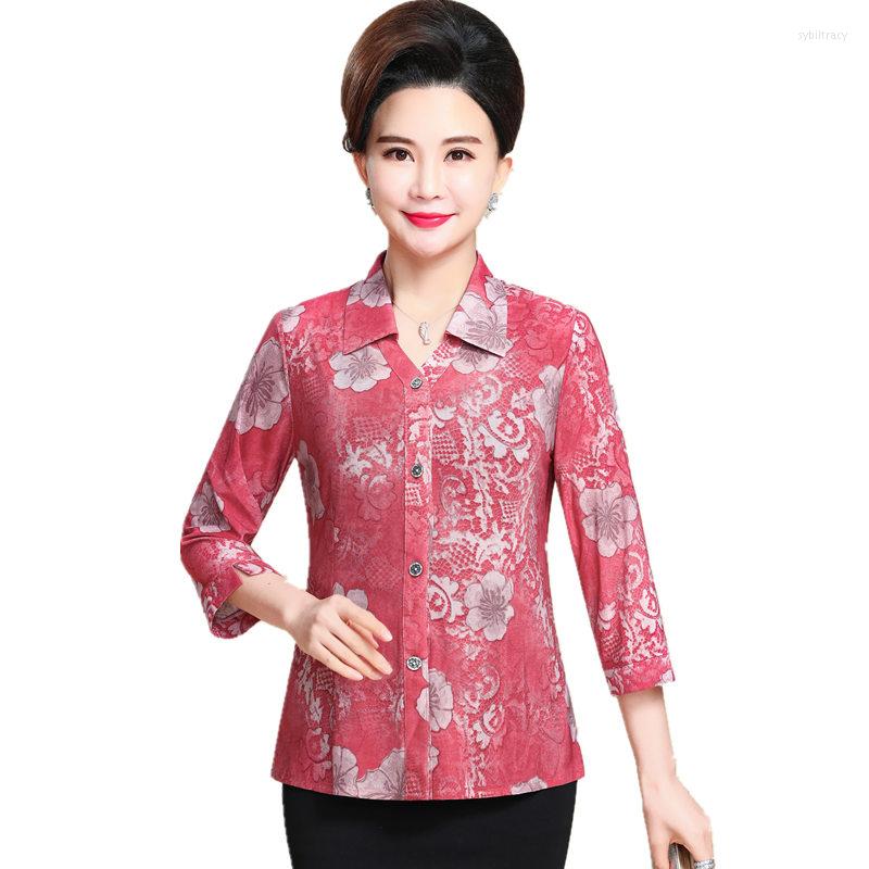 Women's Blouses -5XL Middle-aged Women's Summer Dress Large Size Printing Ice Silk Cotton Shirt Women Seven-point Sleeve Lapel Floral, No. 1 color
Women's Blouses -5XL Middle-aged Women's Summer Dress Large Size Printing Ice Silk Cotton Shirt Women Seven-point Sleeve Lapel Floral, No. 1 color