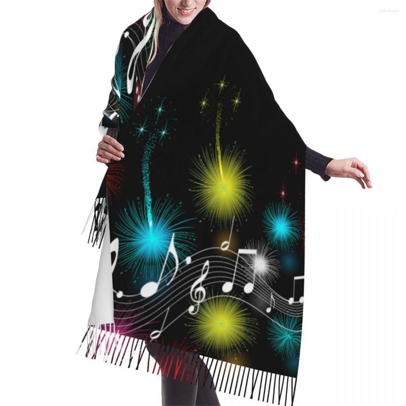Scarves Music Notes Scarf Winter Long Large Tassel Soft Wrap Pashmina