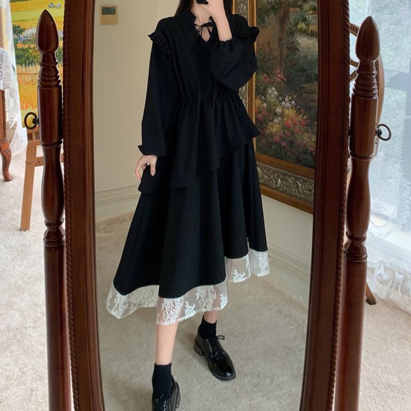 Casual Dresses Autumn Retro Lace Solid Long Lantern Sleeve Women Pleated Dress Cool Vintage Floral Harajuku Dark Street High Waist Teens, Black
Casual Dresses Autumn Retro Lace Solid Long Lantern Sleeve Women Pleated Dress Cool Vintage Floral Harajuku Dark Street High Waist Teens, Black