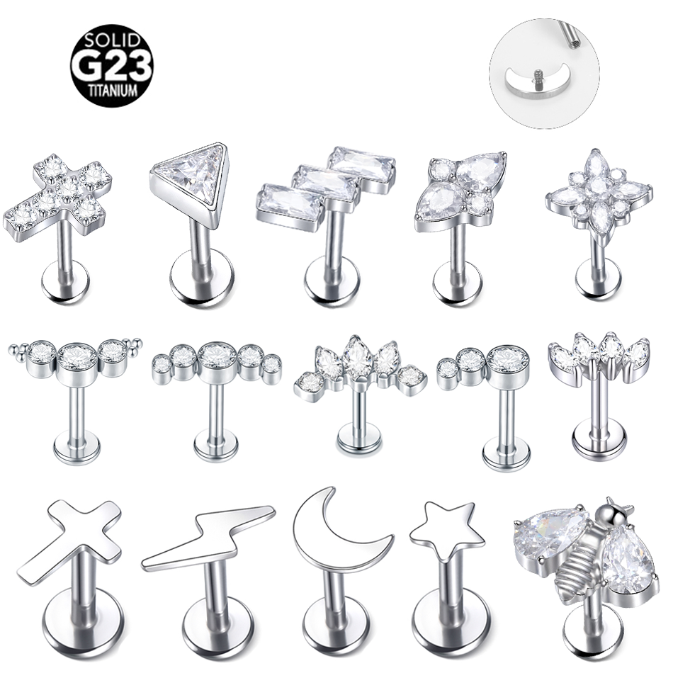 1PC White Zircon Cross Bee Earring for Women Titanium Piercing Stud Earring Moon Star Labret Lip Piercing Body Jewelry
1PC White Zircon Cross Bee Earring for Women Titanium Piercing Stud Earring Moon Star Labret Lip Piercing Body Jewelry
