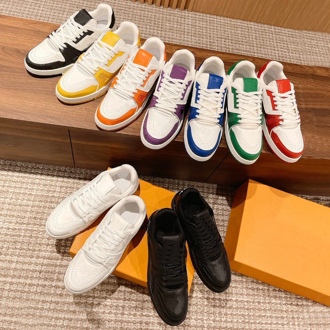 Classic casual shoes Trainer Sneaker Embossed printing letter luxury designer shoes women men platform leather rubber summer denim triple white pink size 35-45, 13
Classic casual shoes Trainer Sneaker Embossed printing letter luxury designer shoes women men platform leather rubber summer denim triple white pink size 35-45, 13
