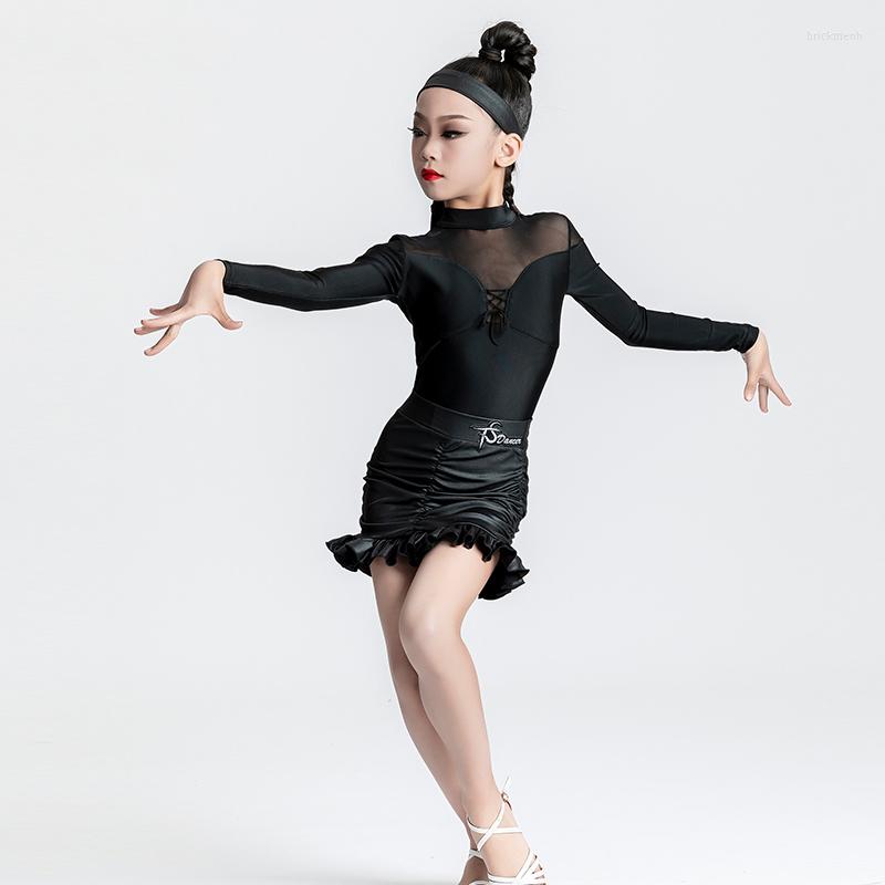 Stage Wear 2023 Long Sleeved Black Tops Pleated Skirt Suit Children Latin Dance Practice Clothes Chacha Rumba DN14855, Picture shown
Stage Wear 2023 Long Sleeved Black Tops Pleated Skirt Suit Children Latin Dance Practice Clothes Chacha Rumba DN14855, Picture shown