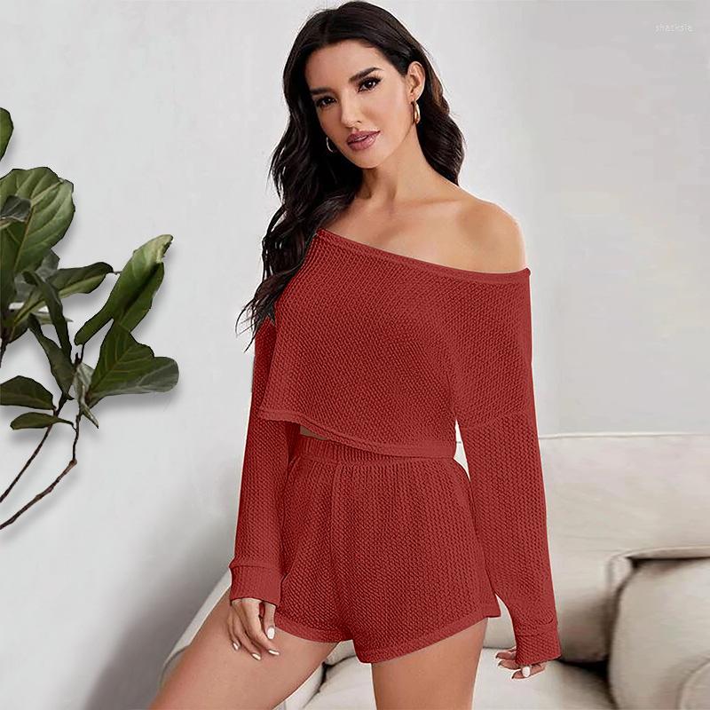 Women' Sleepwear QWEEK Waffle Long Sleeve Suits With Shorts Basic&Casual Loungewear Women Spring Autumn 2 Pieces Pajamas, Green
Women' Sleepwear QWEEK Waffle Long Sleeve Suits With Shorts Basic&Casual Loungewear Women Spring Autumn 2 Pieces Pajamas, Green