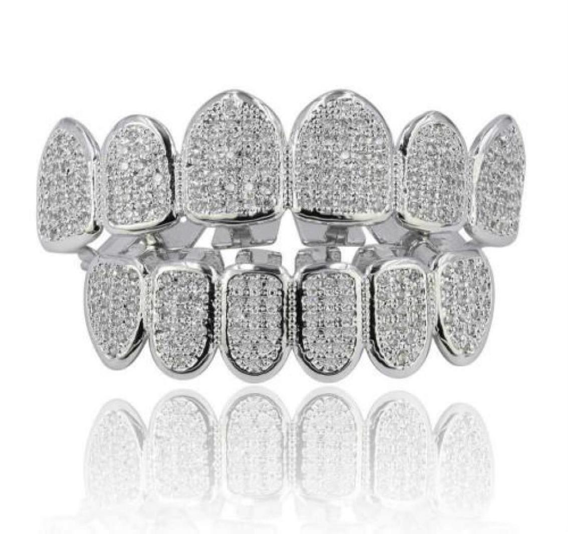 single tooth grill Diamond Braces Vampire Teeth Hip Hop Personality Fangs Teeth Gold Silver Teeth Womenmen Dental Grills Jewelry65