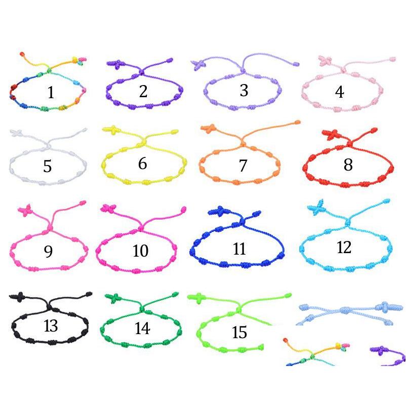 Charm Bracelets Knotted Cross Handmade Religious Gifts Mticolor 7 Knots Red String Couple Friendship Bracelet Drop Delivery Jewelry Dhza5
Charm Bracelets Knotted Cross Handmade Religious Gifts Mticolor 7 Knots Red String Couple Friendship Bracelet Drop Delivery Jewelry Dhza5
