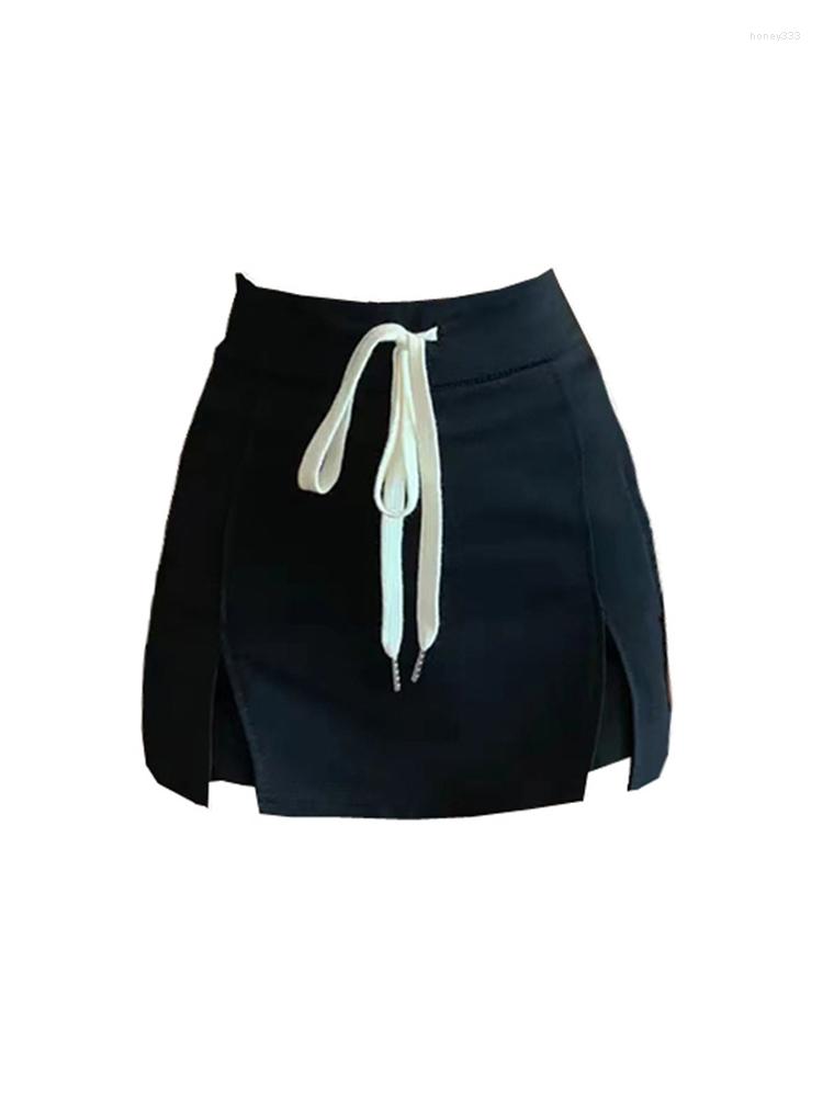 Skirts A-line High Waist Women Slim Solid Color Mini 2023 Summer Tie Up Design Split Hem Female Skirt Club Streetwear Chic, Black
Skirts A-line High Waist Women Slim Solid Color Mini 2023 Summer Tie Up Design Split Hem Female Skirt Club Streetwear Chic, Black