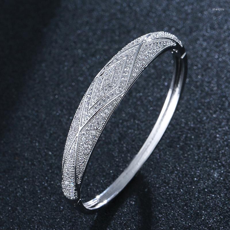 Bangle HIBRIDE Shiny Cubic Zirconia Dubai Gold Color Big Bridal Wedding Bangles Full Micro Pave Women Jewelry Accessories B-162
Bangle HIBRIDE Shiny Cubic Zirconia Dubai Gold Color Big Bridal Wedding Bangles Full Micro Pave Women Jewelry Accessories B-162