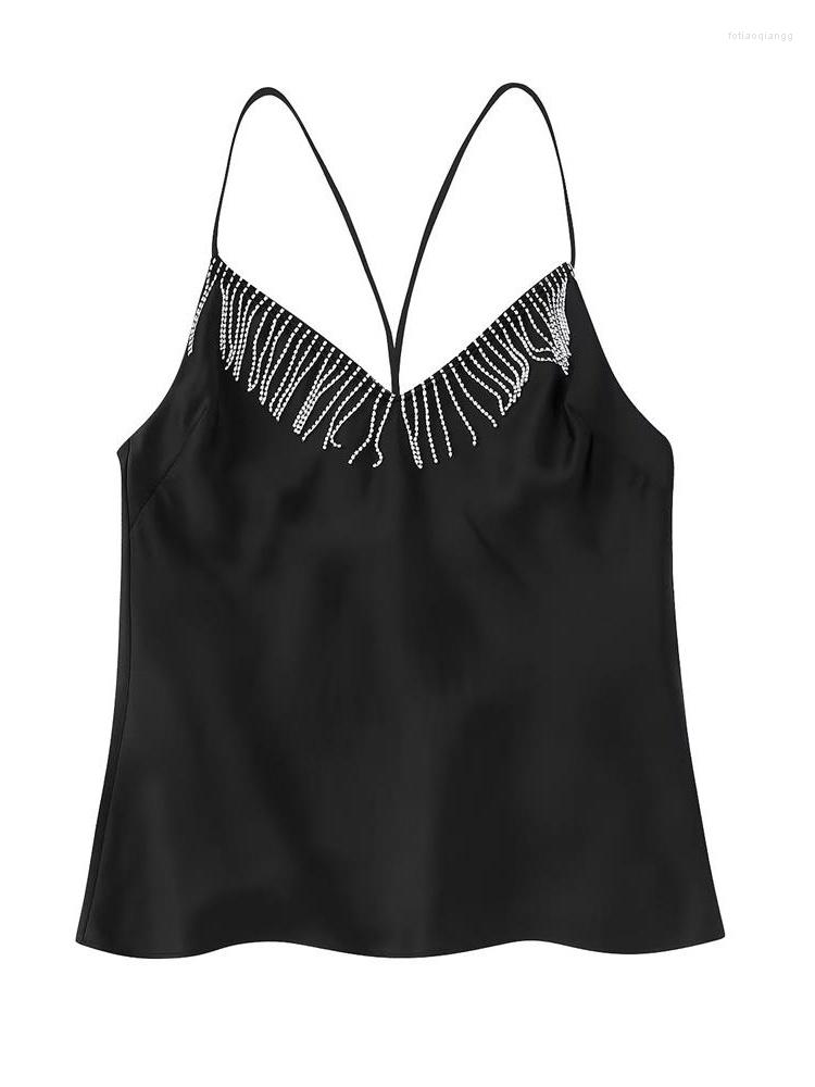 Women's Tanks ZXQJ Women 2023 Fashion With Rhinestone Fringe Tank Tops Vintage V Neck Back Cross Straps Female Camis Mujer, Picture shown
Women's Tanks ZXQJ Women 2023 Fashion With Rhinestone Fringe Tank Tops Vintage V Neck Back Cross Straps Female Camis Mujer, Picture shown