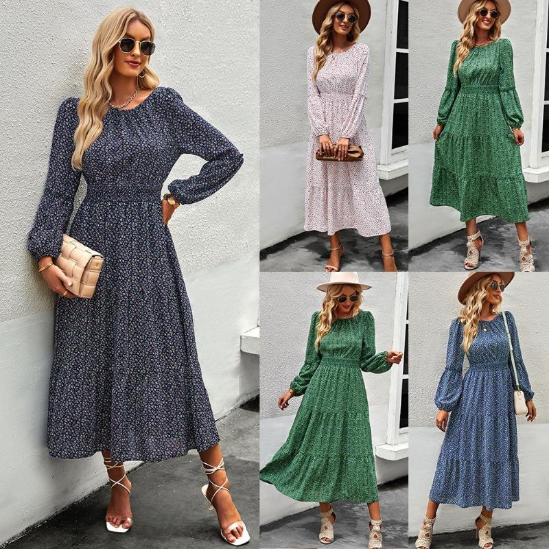 Casual Dresses Women' Dress Floral Long Sleeve O-neck Pullover Noble Temperament Fashion Printing Vintage Loose, Blue
Casual Dresses Women' Dress Floral Long Sleeve O-neck Pullover Noble Temperament Fashion Printing Vintage Loose, Blue