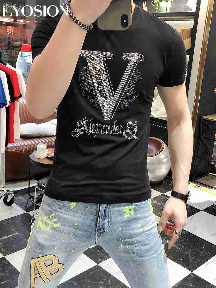 Men's T-Shirts Summer Mens Luxury Diamond T-Shirts Designer Rhinestone Short Sleeve Slim Crew Neck Casual Shirts Tee Combed Cotton S-5XL L230520, Ivory
Men's T-Shirts Summer Mens Luxury Diamond T-Shirts Designer Rhinestone Short Sleeve Slim Crew Neck Casual Shirts Tee Combed Cotton S-5XL L230520, Ivory