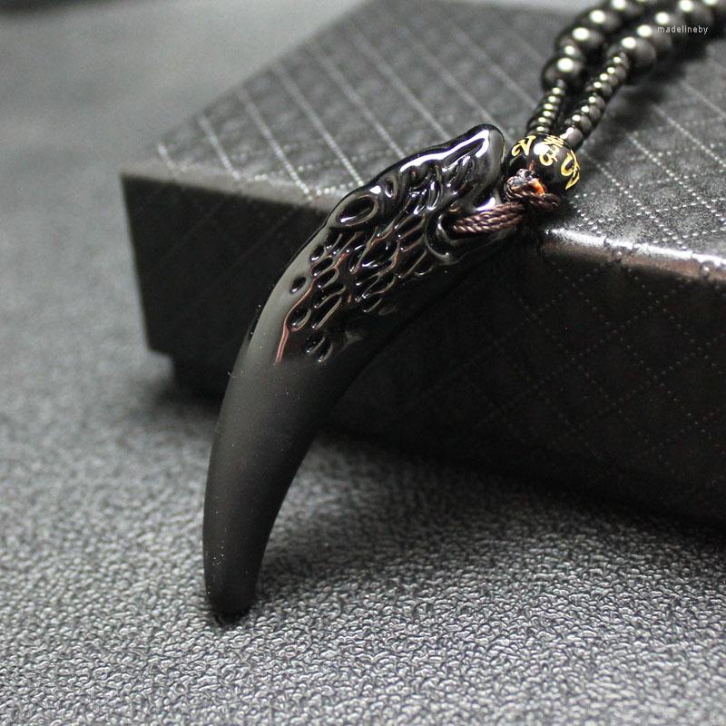 Chains Obsidian Wolf Tooth Pendant Black Necklace Lucky Beaded Rope Men's Gem Jewelry
Chains Obsidian Wolf Tooth Pendant Black Necklace Lucky Beaded Rope Men's Gem Jewelry
