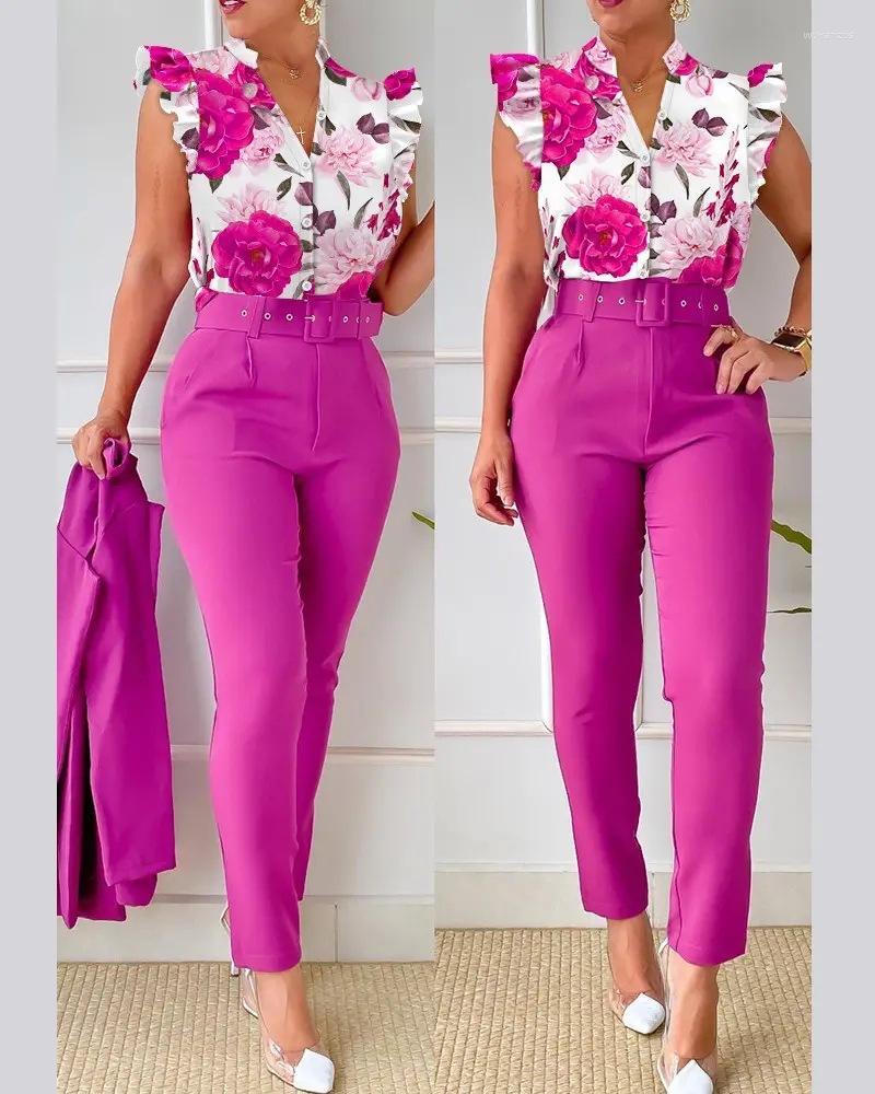 Women's T Shirts Summer Fashion Print Two Piece Set Women Casual Office Ladies Button Flying Sleeve Shirt Pants, Gold
Women's T Shirts Summer Fashion Print Two Piece Set Women Casual Office Ladies Button Flying Sleeve Shirt Pants, Gold