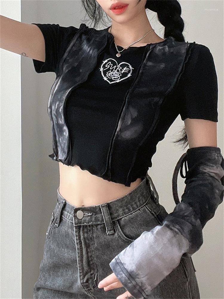 Women' T Shirts 2023 Gothic Harajuku Women Fairy Grunge Y2k Crop Tops Vintage Female Streetwear Fashion Kpop Egirl Tie Dye, Black 01
Women' T Shirts 2023 Gothic Harajuku Women Fairy Grunge Y2k Crop Tops Vintage Female Streetwear Fashion Kpop Egirl Tie Dye, Black 01