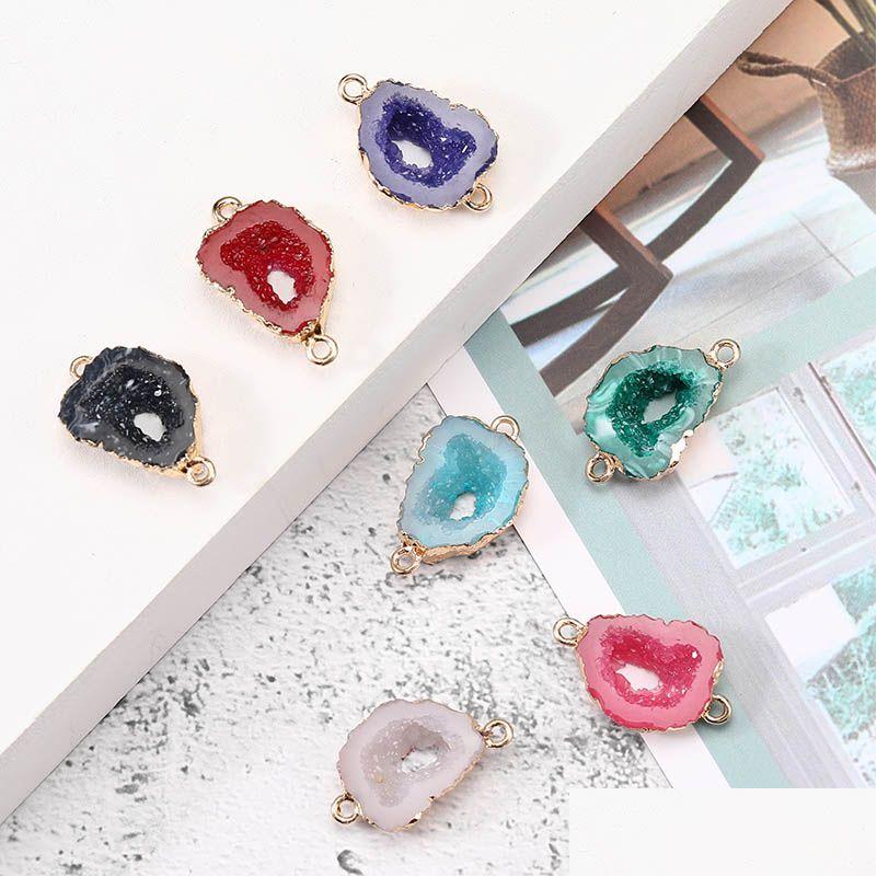 Charms Fashion Designer Resin Stone Hollow Druzy Colorf Geometric 18K Gold Pated Jewelry Making For Bracelet Necklace Drop Delivery Dhqyt
Charms Fashion Designer Resin Stone Hollow Druzy Colorf Geometric 18K Gold Pated Jewelry Making For Bracelet Necklace Drop Delivery Dhqyt