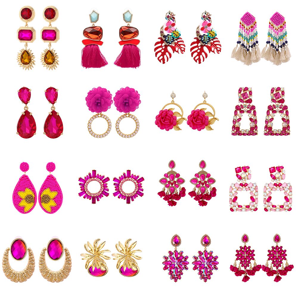 New Korea Fashion Hot Pink Crystal Drop Earrings For Women Girls Wedding Jewelry Rhinestones Dangle Statement Bijoux
New Korea Fashion Hot Pink Crystal Drop Earrings For Women Girls Wedding Jewelry Rhinestones Dangle Statement Bijoux