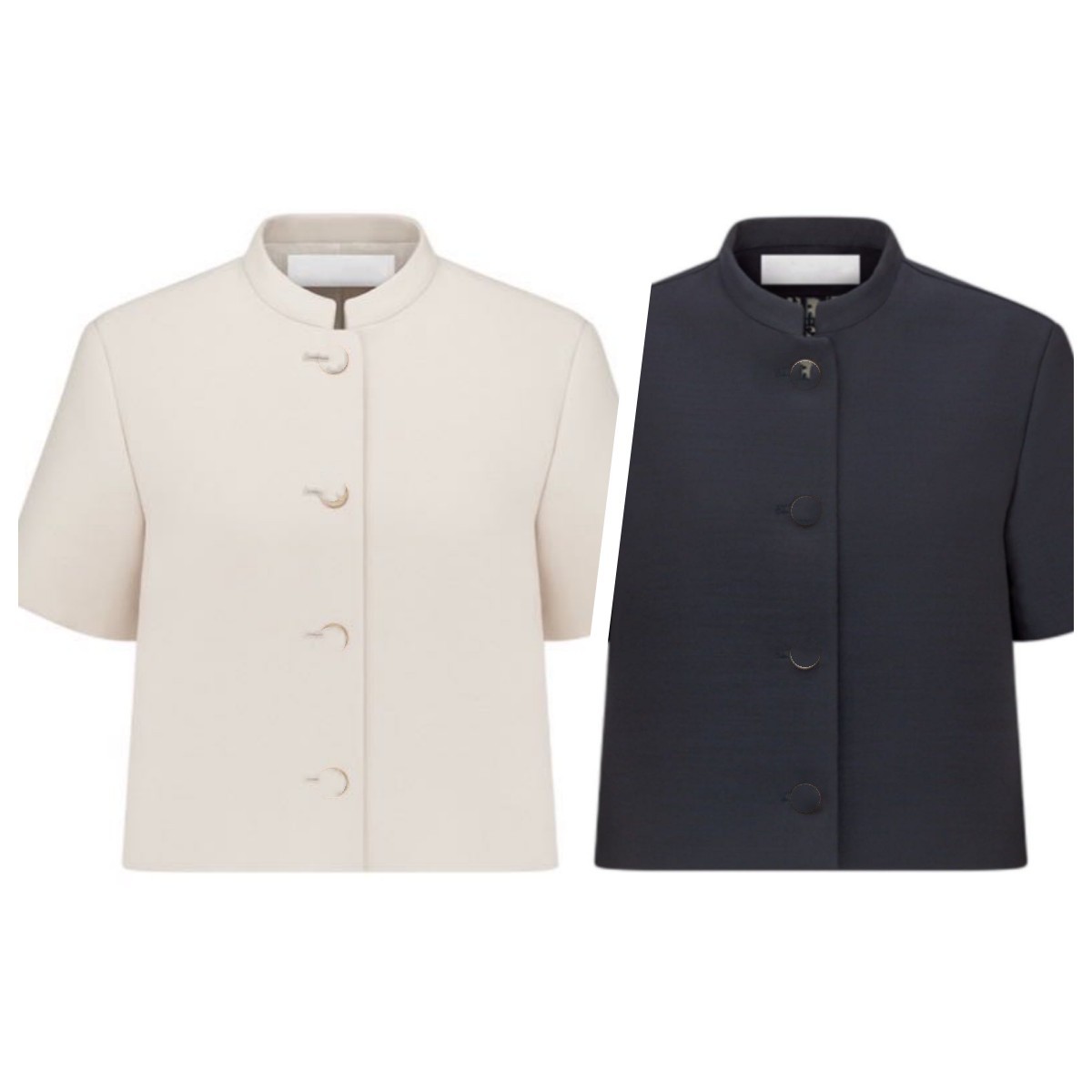 Miss women' D family 2023 spring and summer new stand-up collar single-breasted short temperament short-sleeved blazer jacket, White
Miss women' D family 2023 spring and summer new stand-up collar single-breasted short temperament short-sleeved blazer jacket, White