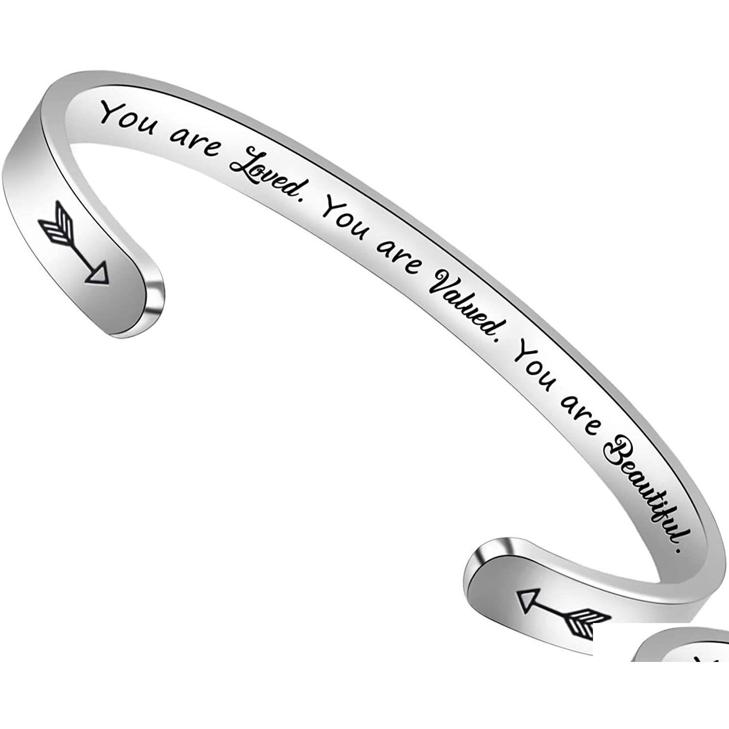 Bracelets Stainless Steel Open Cuff Bracelet Bangels Friendship Jewelry Personalized Letter Initial You Are Loved Jewellry D Dhgq3
Bracelets Stainless Steel Open Cuff Bracelet Bangels Friendship Jewelry Personalized Letter Initial You Are Loved Jewellry D Dhgq3